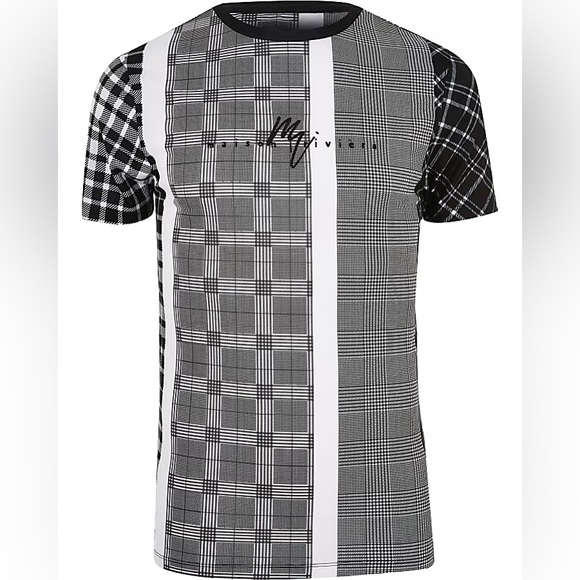 River Island Mens Black Maison Riviera Print Muscle Fit T-Shirt - Picture 5 of 5